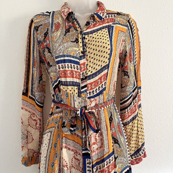 Zara Dress Women’s Size XS Patchwork Maxi Swiss Dot 70s-inspired Boho-chic - Picture 3 of 6